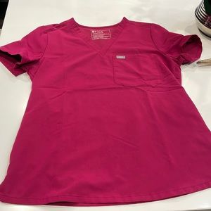 Figs limited edition Dark Magenta Catarina scrub top small